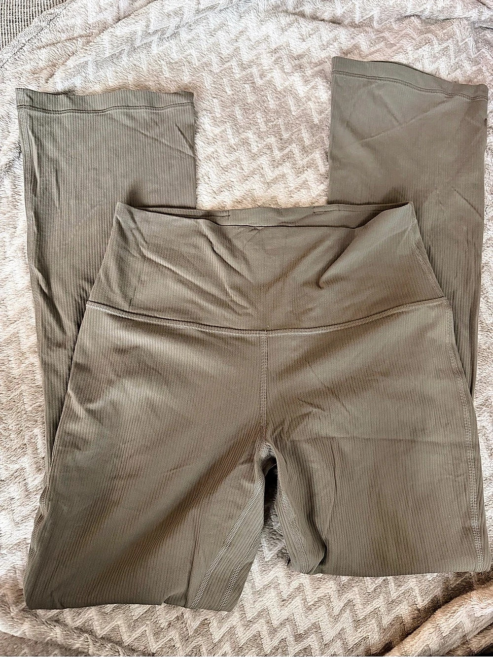 lululemon High-Rise Ribbed Wide-Flare Pant Grey